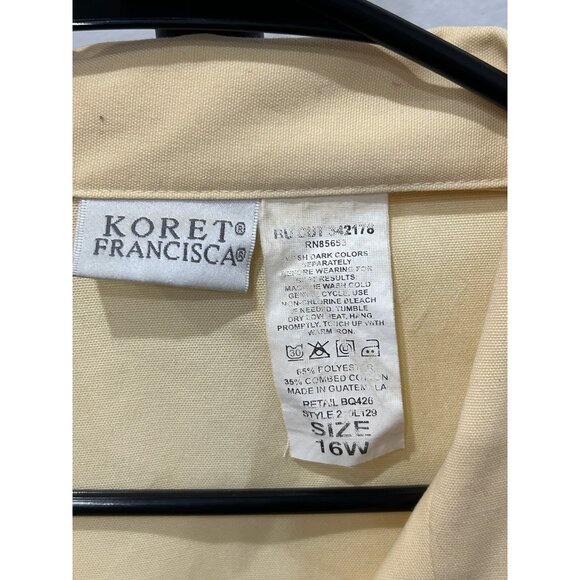 Koret Francisca Womens Yellow Button Up Collared Jacket SZ 16W - Picture 5 of 7